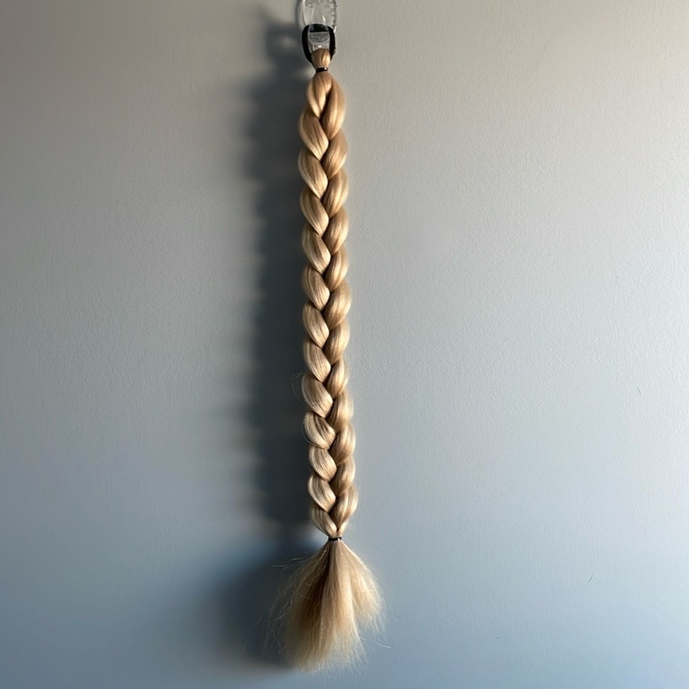 Long  blonde braid ponytail extensions